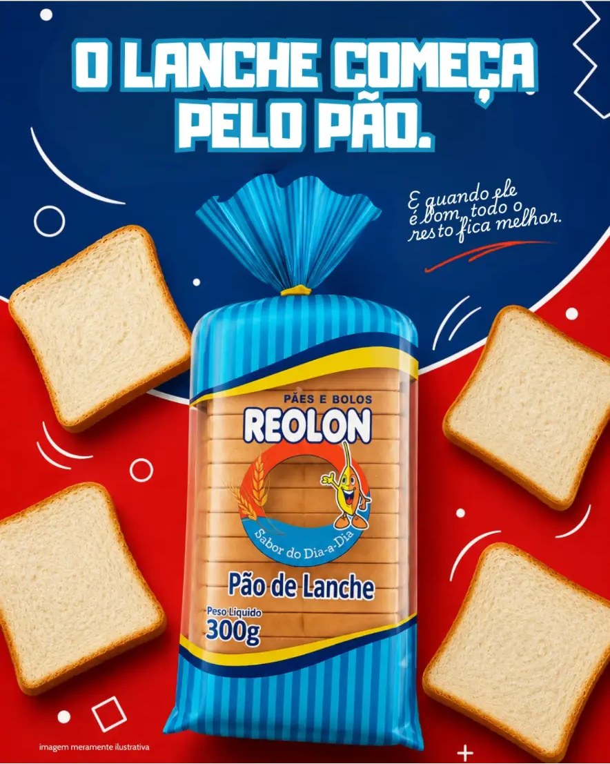 Post da Reolon Pães sobre pão de lanche