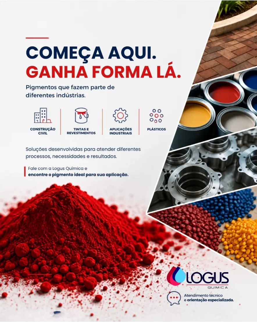 Post da Logus Química sobre pigmentos para diferentes indústrias